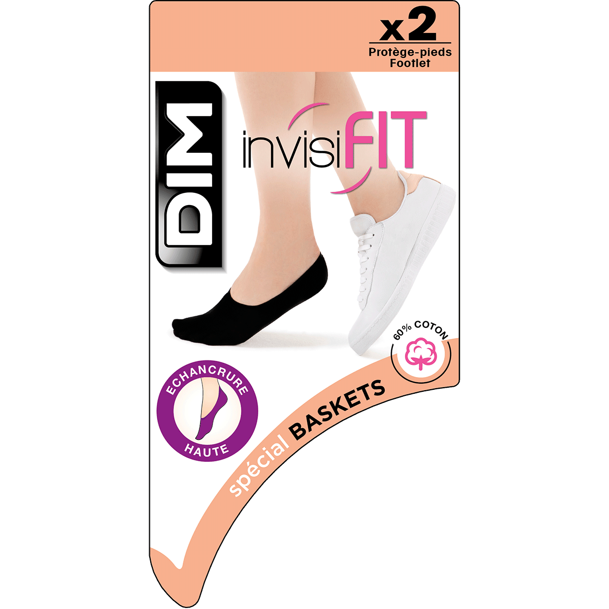 2x Meias invisíveis Invisi Fit - Preto