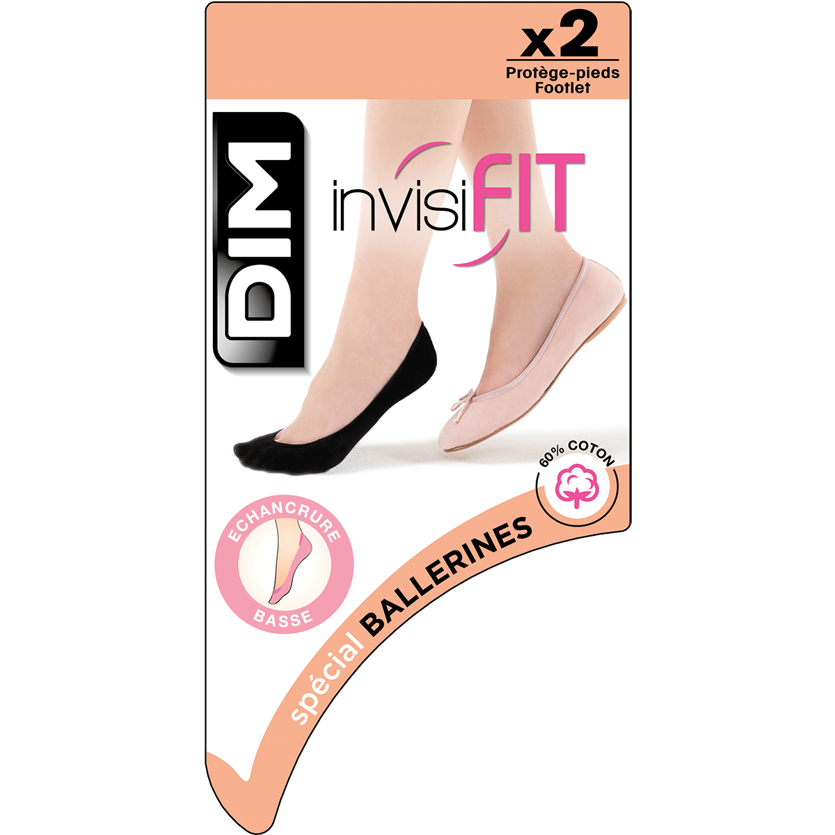 2x Meias invisíveis Invisi Fit - Preto